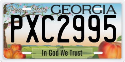 GA license plate PXC2995