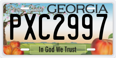 GA license plate PXC2997
