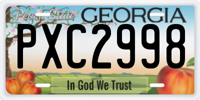 GA license plate PXC2998