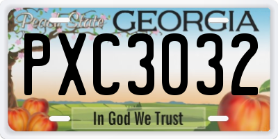 GA license plate PXC3032