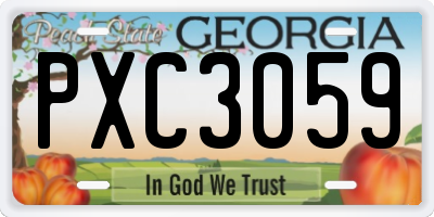 GA license plate PXC3059