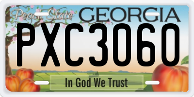 GA license plate PXC3060