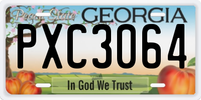 GA license plate PXC3064