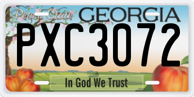 GA license plate PXC3072