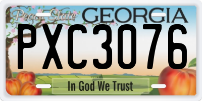 GA license plate PXC3076