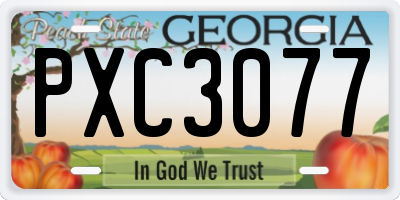 GA license plate PXC3077