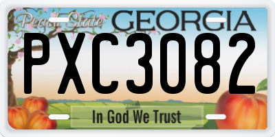 GA license plate PXC3082