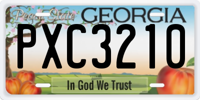 GA license plate PXC3210
