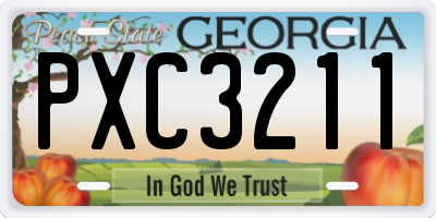 GA license plate PXC3211