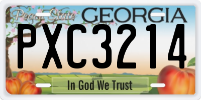 GA license plate PXC3214