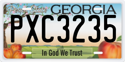 GA license plate PXC3235