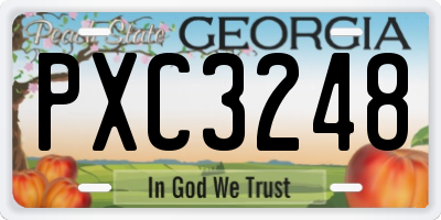 GA license plate PXC3248