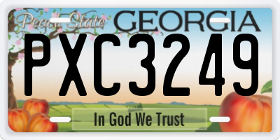 GA license plate PXC3249