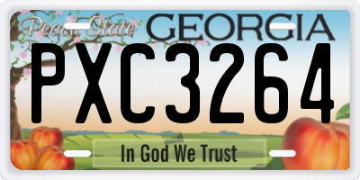 GA license plate PXC3264