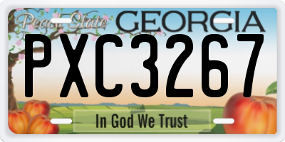 GA license plate PXC3267