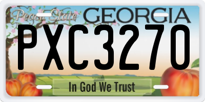 GA license plate PXC3270