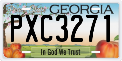 GA license plate PXC3271