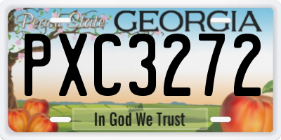 GA license plate PXC3272