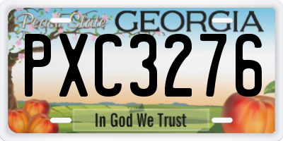 GA license plate PXC3276