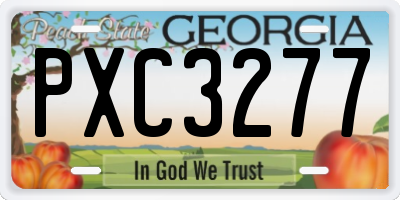 GA license plate PXC3277