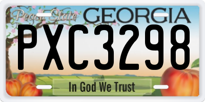GA license plate PXC3298