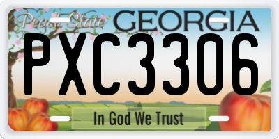 GA license plate PXC3306