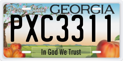 GA license plate PXC3311