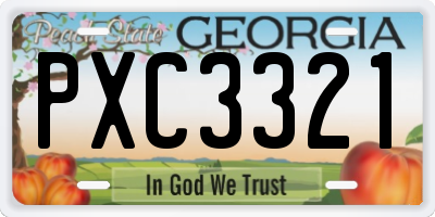 GA license plate PXC3321