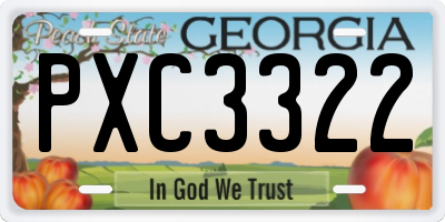 GA license plate PXC3322