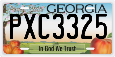 GA license plate PXC3325