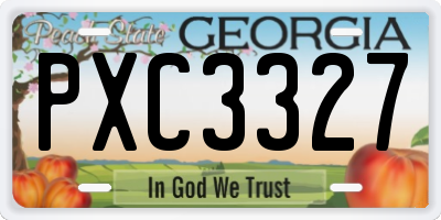 GA license plate PXC3327