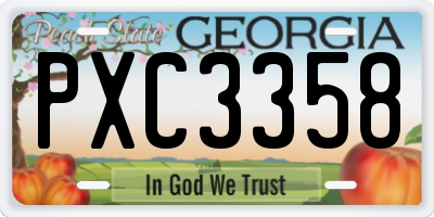 GA license plate PXC3358