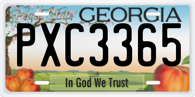 GA license plate PXC3365