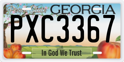 GA license plate PXC3367