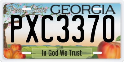 GA license plate PXC3370