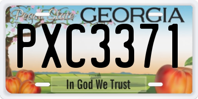 GA license plate PXC3371