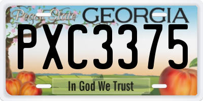 GA license plate PXC3375