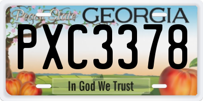 GA license plate PXC3378
