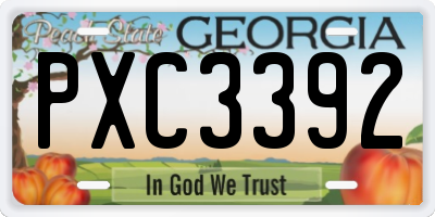 GA license plate PXC3392