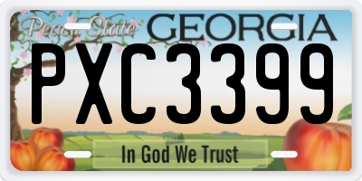 GA license plate PXC3399