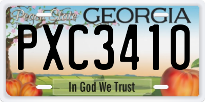 GA license plate PXC3410