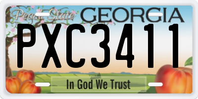 GA license plate PXC3411