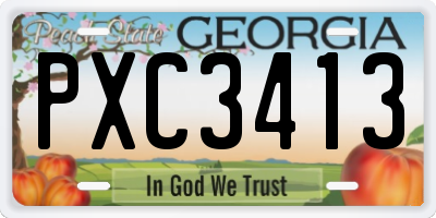 GA license plate PXC3413