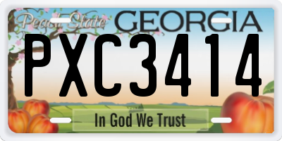 GA license plate PXC3414