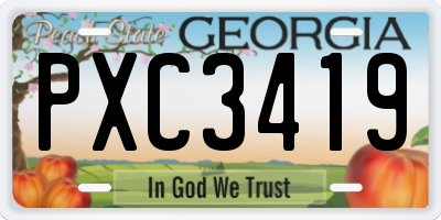GA license plate PXC3419