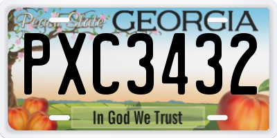GA license plate PXC3432