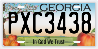 GA license plate PXC3438