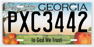 GA license plate PXC3442