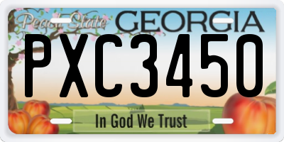 GA license plate PXC3450