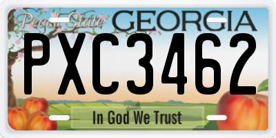 GA license plate PXC3462